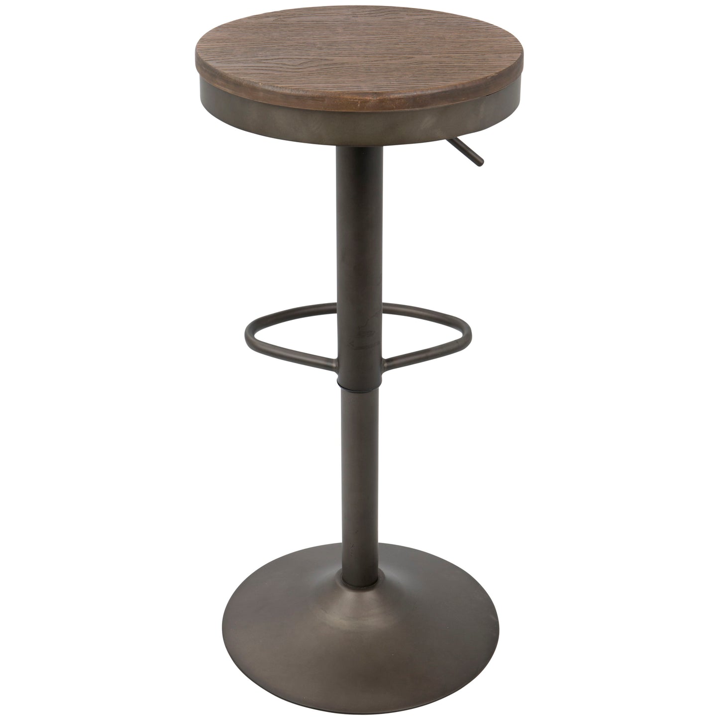 Dakota - Industrial Adjustable Barstool (Set of 2) - Antique / Brown
