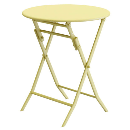 3 Piece Patio Bistro Set Of Foldable Round Table And Chairs - Yellow