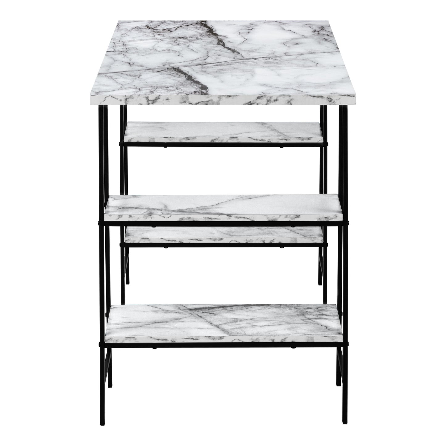 Computer Desk For Home Office, Laptop, Storage Shelves, Contemporary Versatile Placement - White
