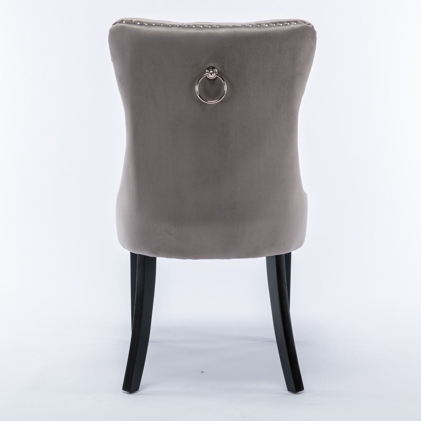 Nikki - Modern, High-End Tufted Solid Wood Contemporary Velvet Upholstered Dining Chair With Wood Legs Nailhead Trim (Set of 2) - Gray