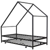 Twin Size House Bed With Trundle - Black