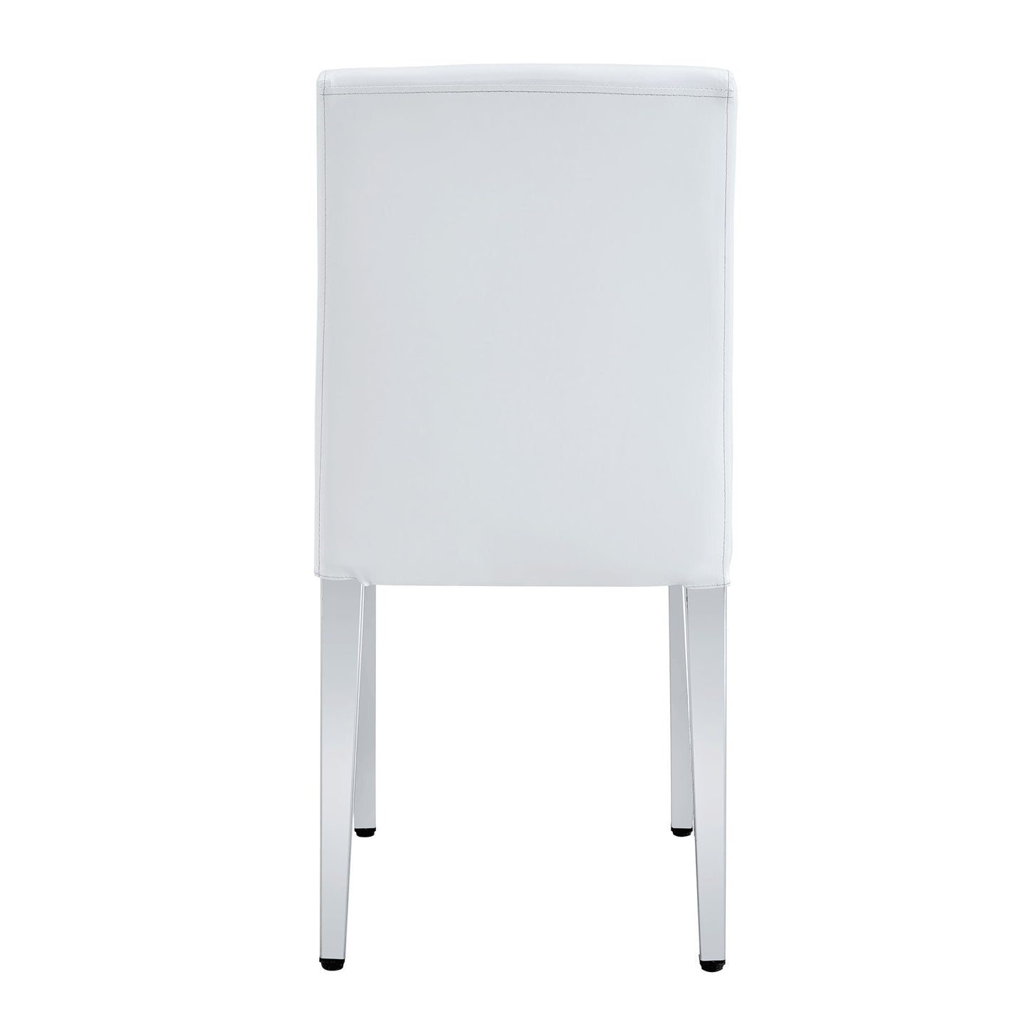 (Set of 4) Backrest Chairs With Silver Metal Legs The Perfect Combination, Suitable For Minimalist And Modern Home Styles - White / Silver