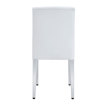 (Set of 4) Backrest Chairs With Silver Metal Legs The Perfect Combination, Suitable For Minimalist And Modern Home Styles - White / Silver