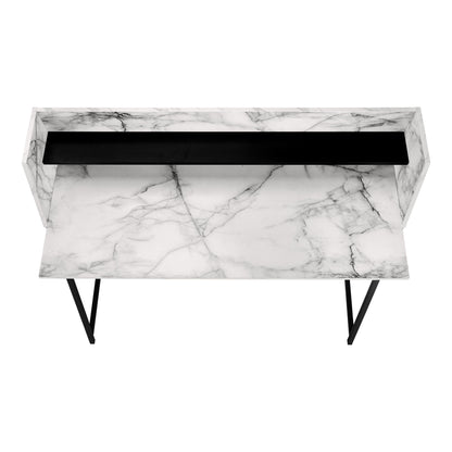Computer Desk For Home Office, Laptop, Storage Shelves, Contemporary And Modern - White / Black