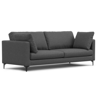 Ava - Mid Century Sofa With Ottoman Set - Dark Gray