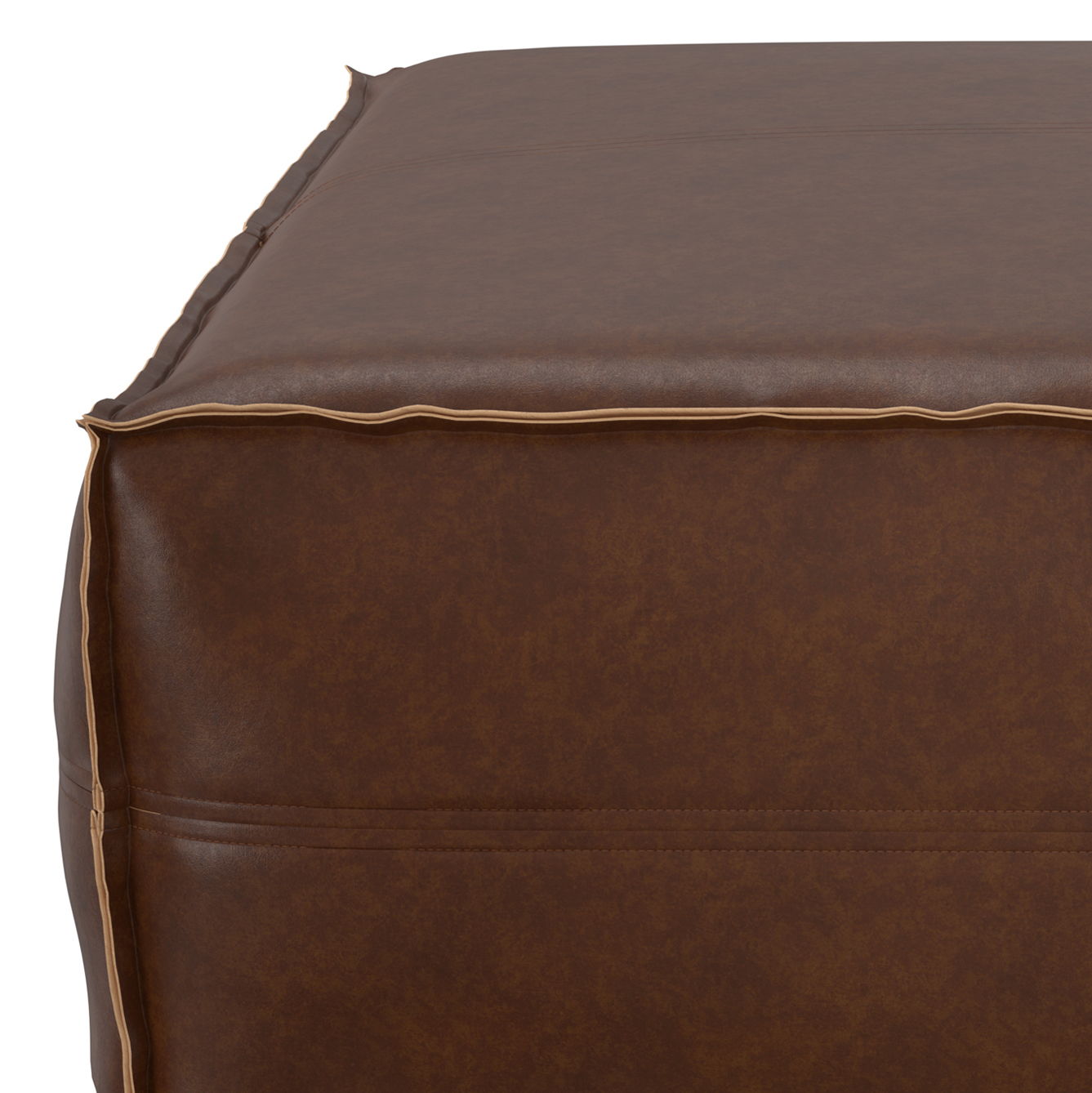 Brody - Extra Large Coffee Table Pouf - Distressed Dark Brown