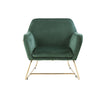 Keira - Velvet Accent Chair With Metal Base - Green