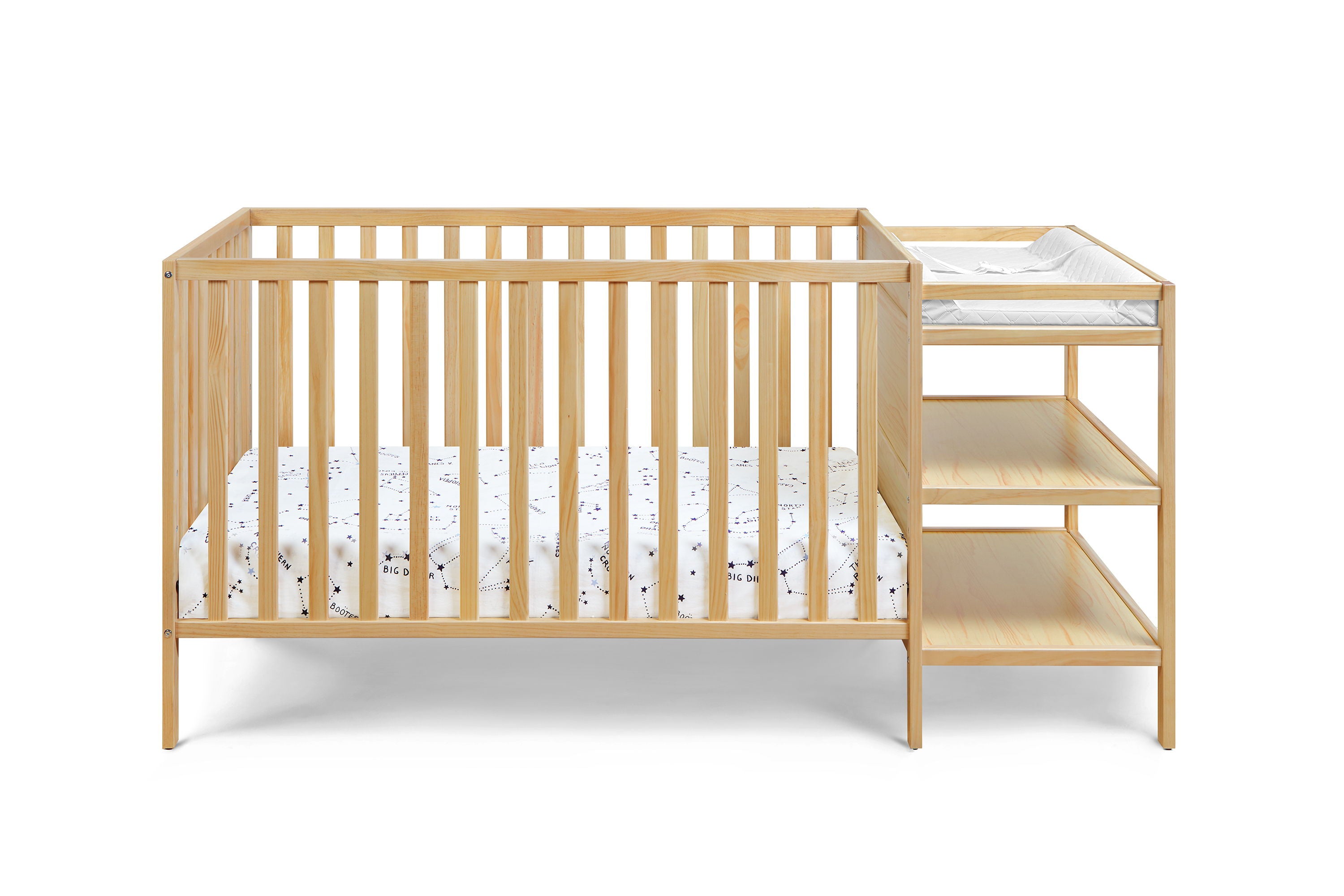 Palmer - 3 In 1 Convertible Crib, Changer Combo - Natural