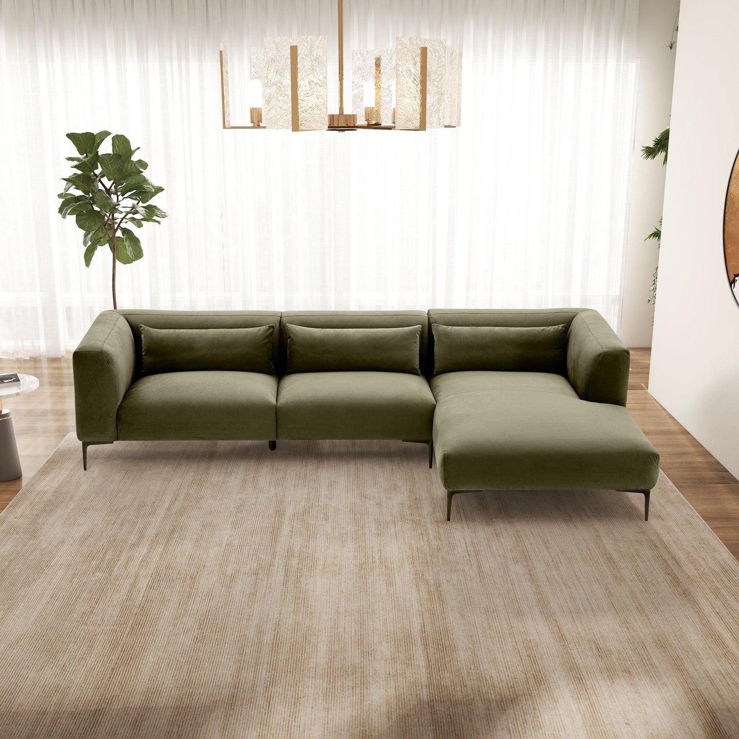 Laley - Right Facing L-Shaped Sectional - Green