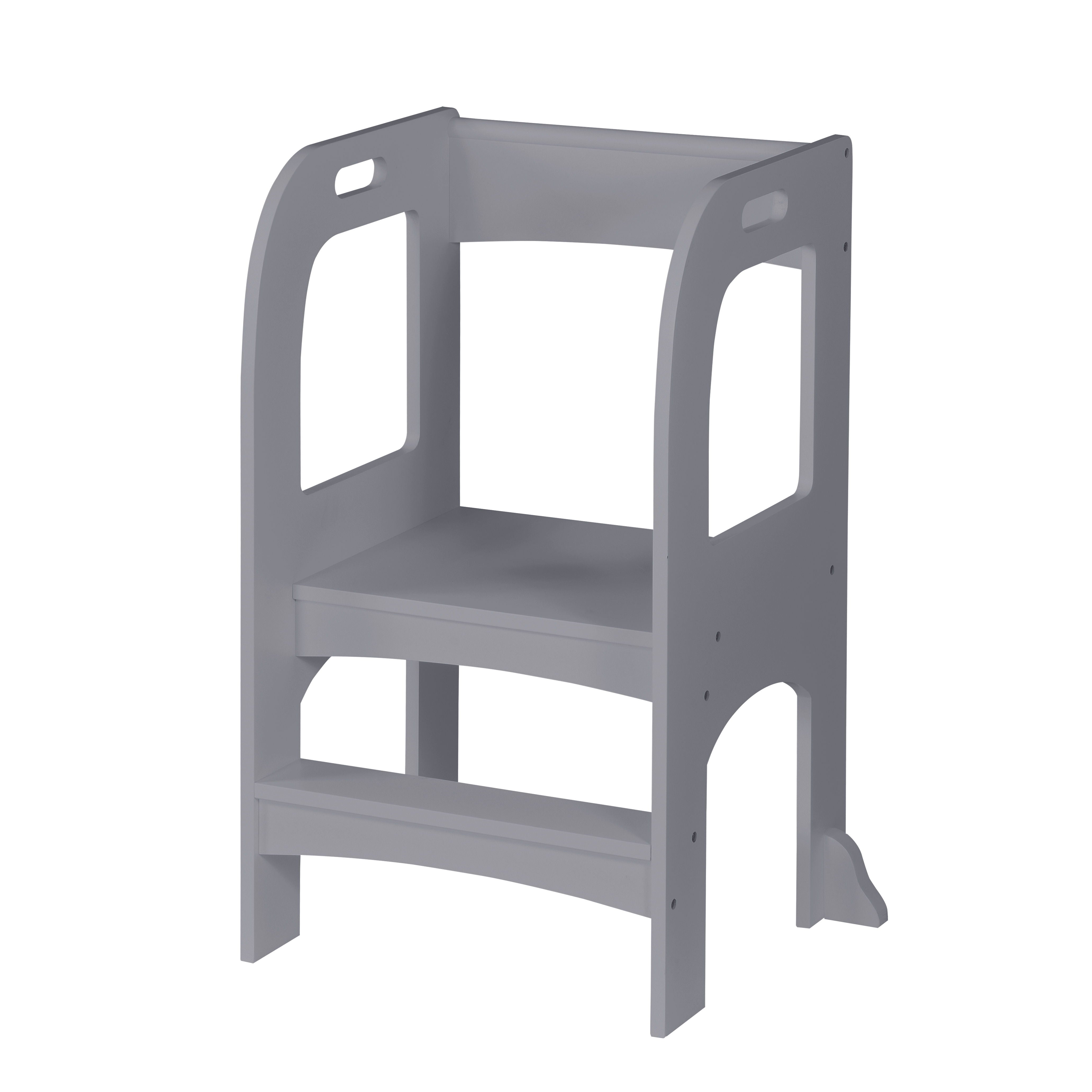 Child Standing Tower, Step Stool For Kids, Toddler Step Stool For Kitchen Counter - Gray