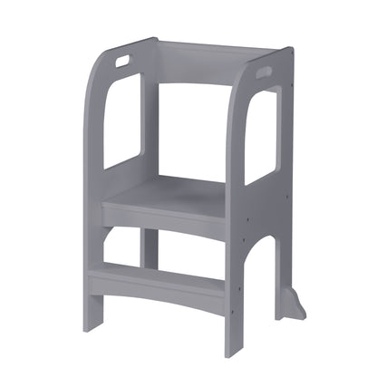 Child Standing Tower, Step Stool For Kids, Toddler Step Stool For Kitchen Counter - Gray