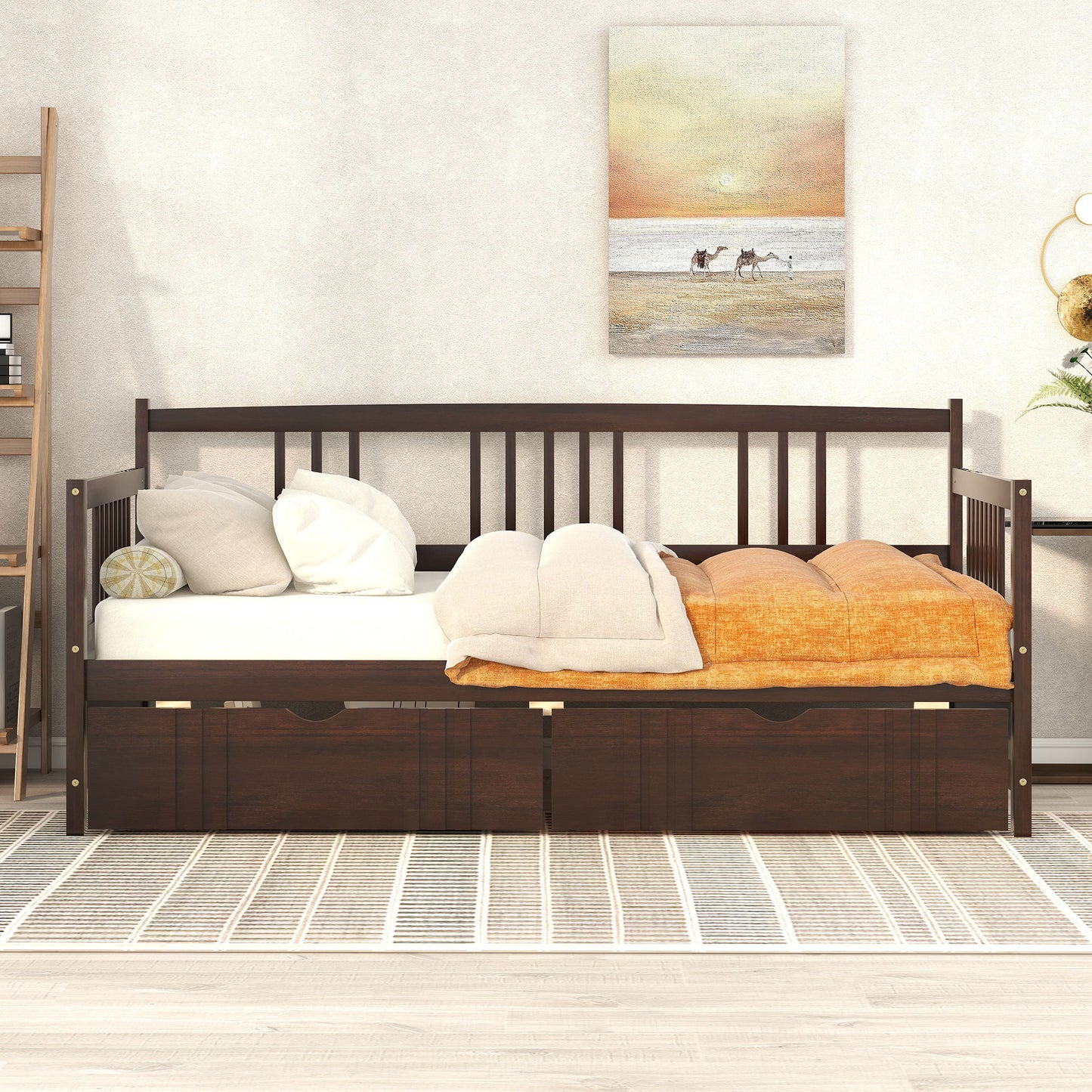 Twin Size DayBed With 2 Drawers - Espresso