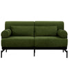 Modern Loveseat Sofa 2 Seater With USB Ports, Cylindrical Armrests - Green