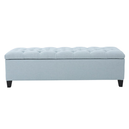 Glouster - Contemporary Storage Ottoman With Button Tufting - Blue