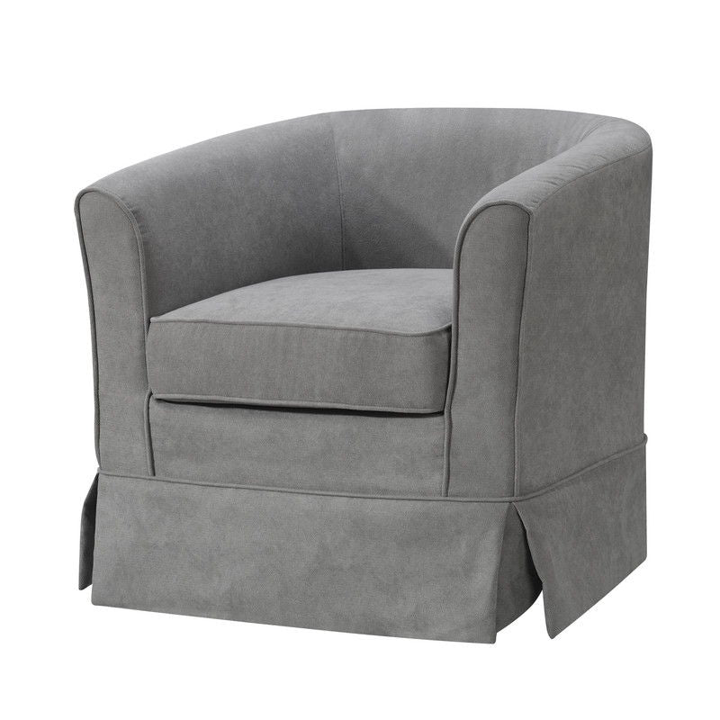 Tucker - Woven Fabric Swivel Barrel Chair - Steel Gray