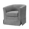 Tucker - Woven Fabric Swivel Barrel Chair - Steel Gray