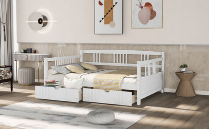 Full Size DayBed With 2 Drawers - White