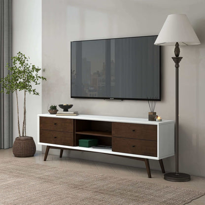 Caroline - White TV Stand Up To 72" - Brown / White