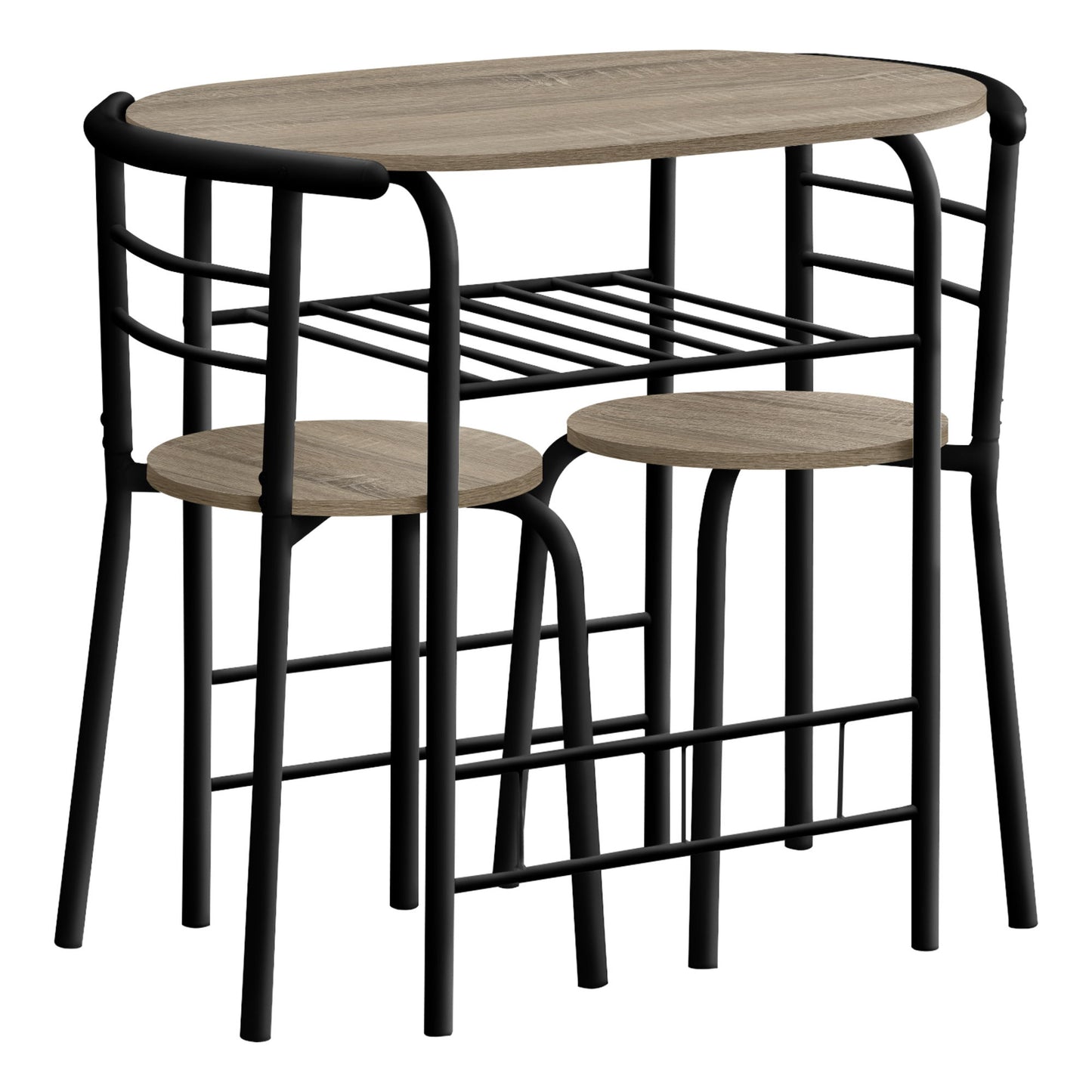 3 Pieces Dining Table Set, Small, Contemporary & Modern - Taupe