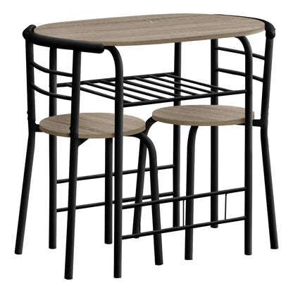 3 Pieces Dining Table Set, Small, Contemporary & Modern - Taupe