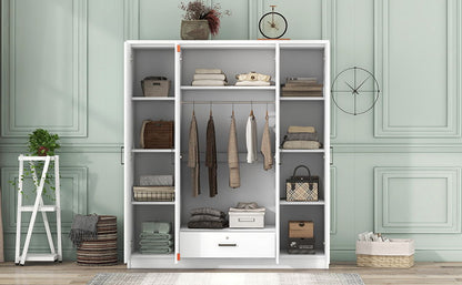 4 Door Wardrobe With 1 Drawer - White