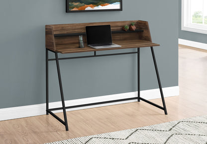Computer Desk For Home Office, Laptop, Storage Shelves, Contemporary Versatile Placement - Brown