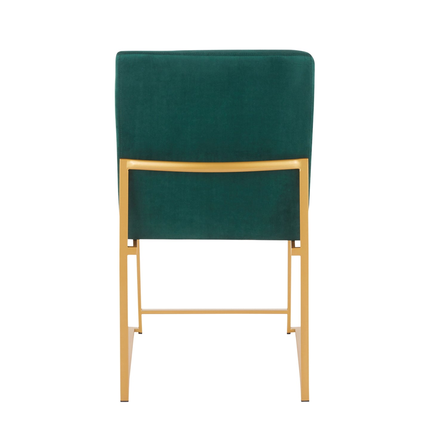 Fuji - Contemporary High Back Dining Chair (Set of 2) - Gold / Green