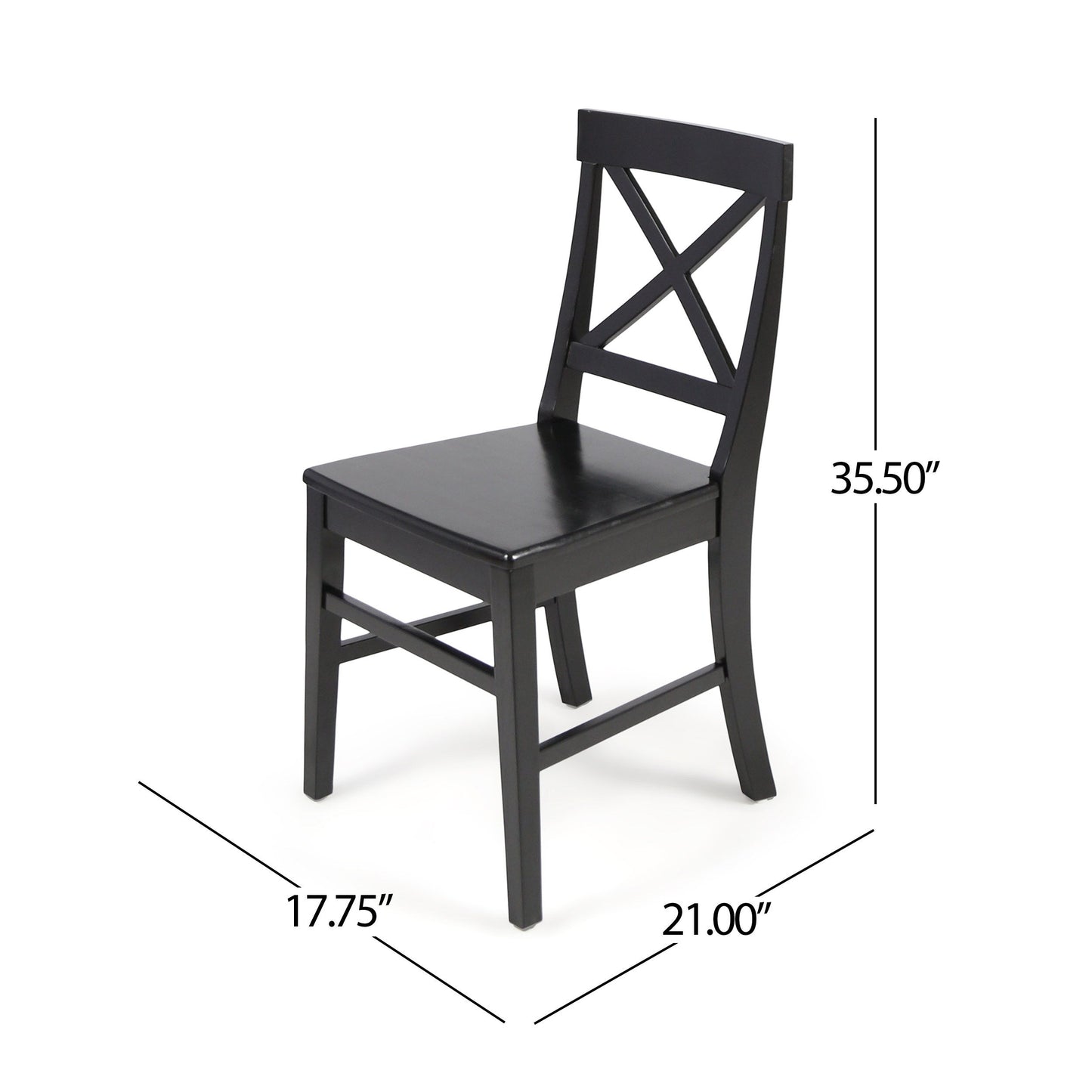 Plethora - Dining Chair With X Shaped Back (Set of 2) - Black