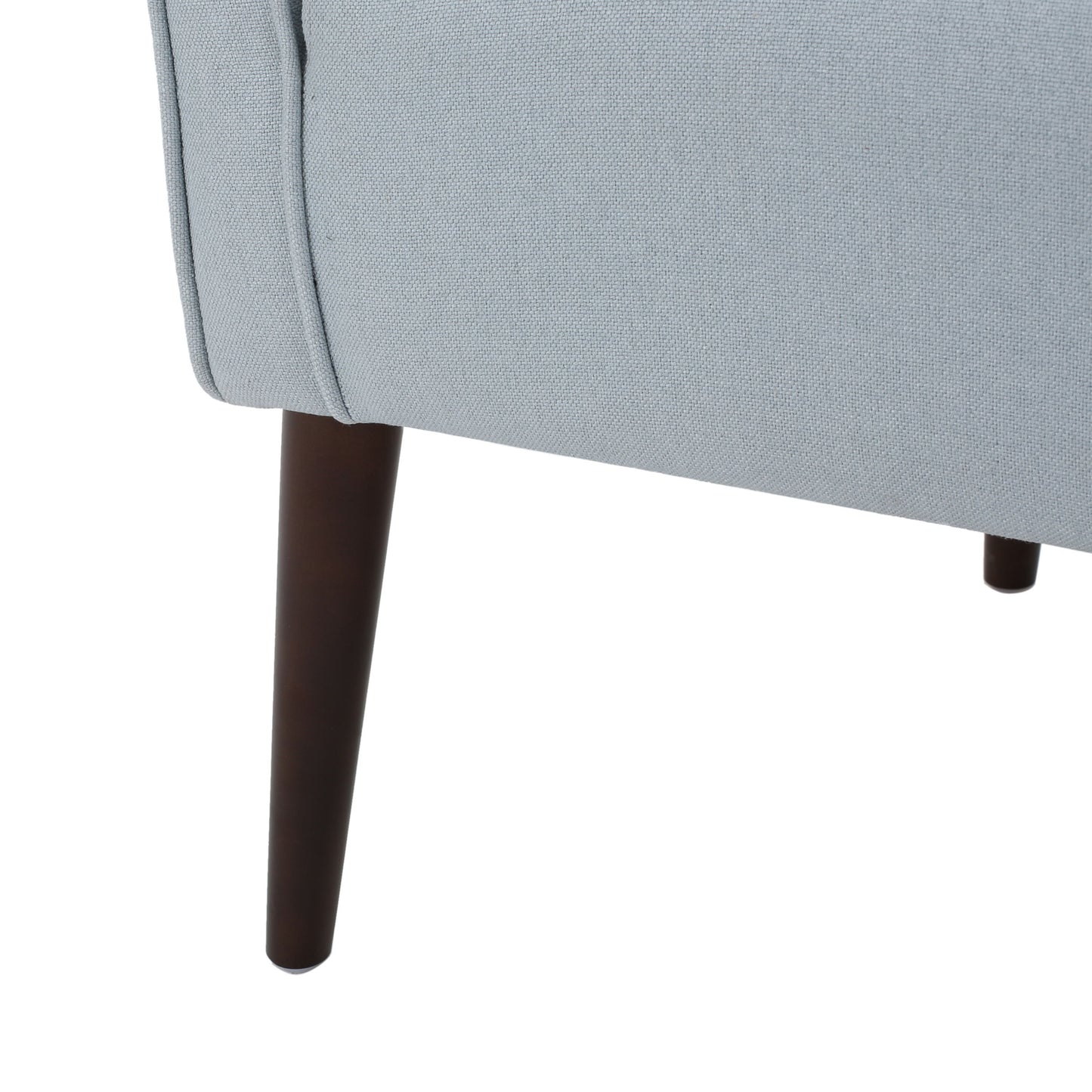 Elegant Upholstered Club Chair With Button Tufting - Light Blue