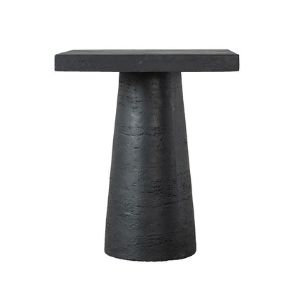 Square Side Table With Pedestal Base - Black