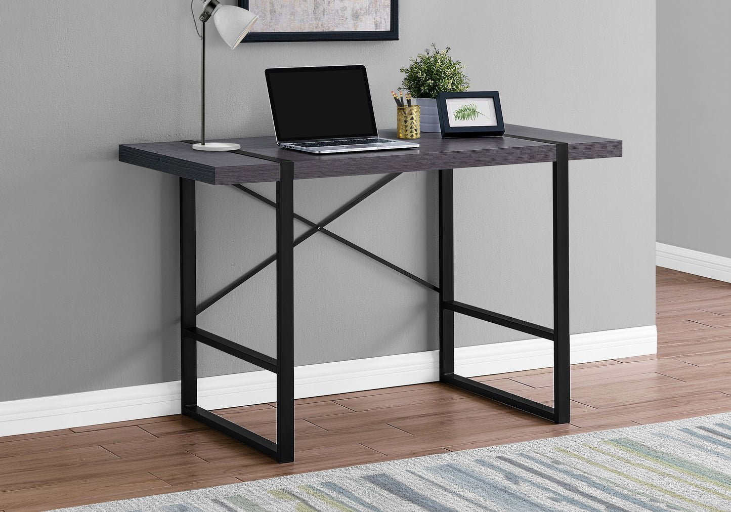 Computer Desk For Home Office, Laptop, Contemporary - Gray