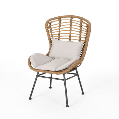 Calypso - Outdoor Chair With Water Resistance Cushion And Iron Frame - Beige