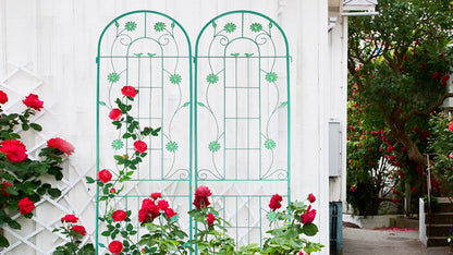 4 Pack Metal Garden Trellis Rustproof Trellis For Climbing Plant Outdoor Flower Support - Green