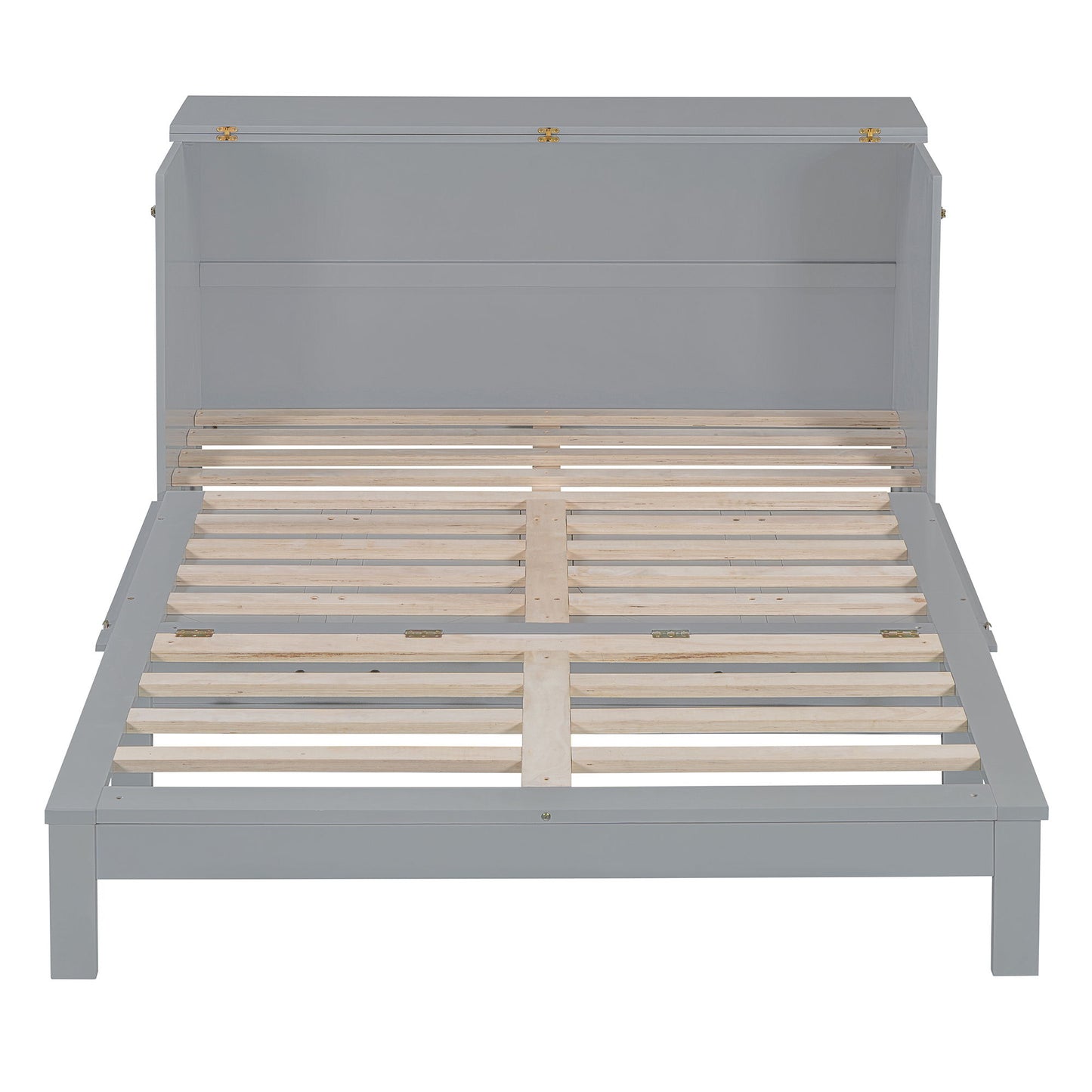 Queen Size Murphy Bed With Large Drawers - Gray