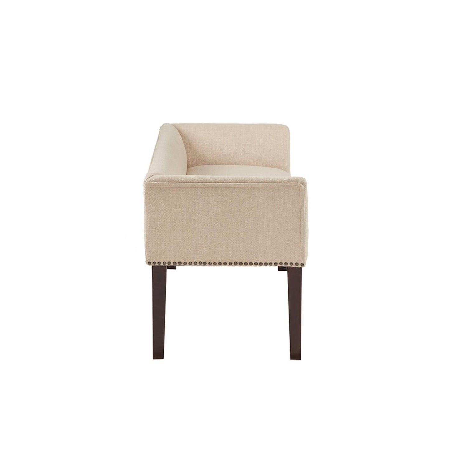 Modern Design Bench Upholstery Solid Wood Frame - Tan