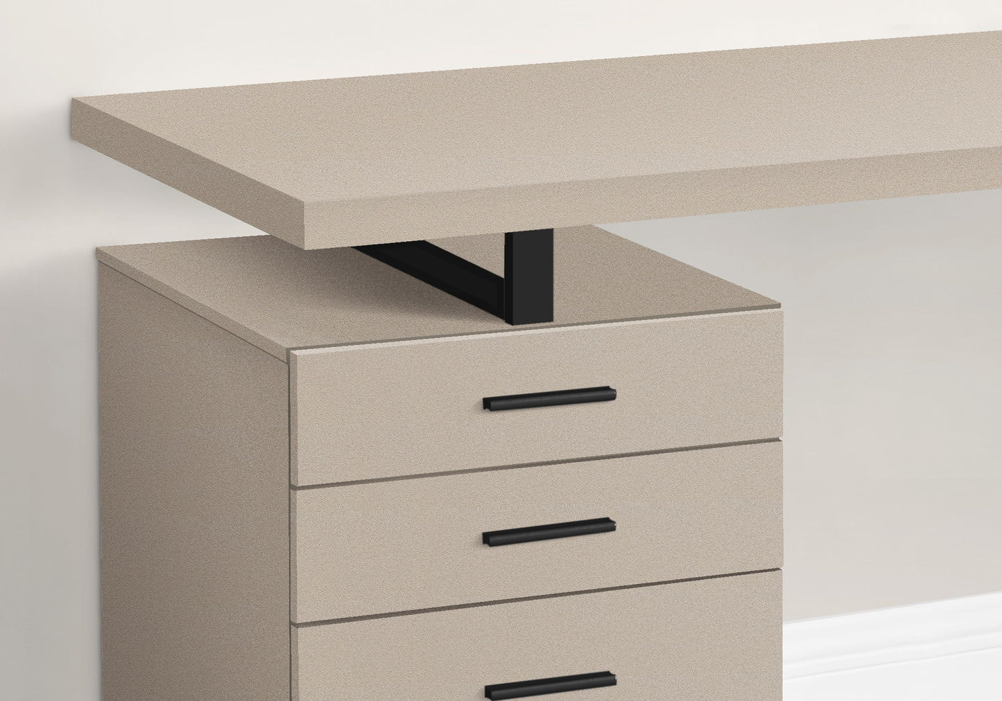 Computer Desk For Home Office, Laptop, Left Right Set - Up, Storage Drawers - Taupe
