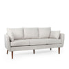 Diaphanous - Upholstered 3 Seater Sofa With 2 Accent Pillows And Wood Legs - Beige