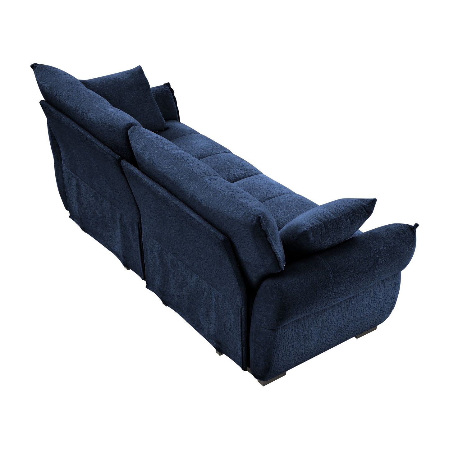 Modern Premium 2 Seater Sofa Ergonomic Design With High Resilience Foam Cushions - Blue