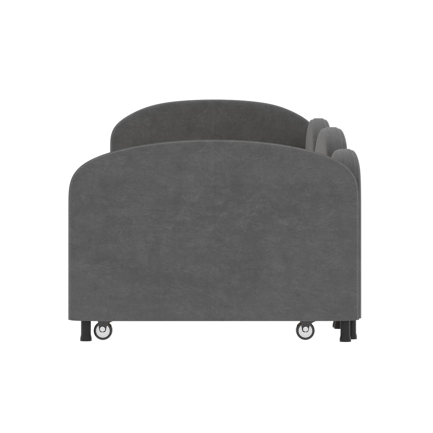 Modern Twin Size Upholstered Daybed With Additional Bed Frame - Dark Gray
