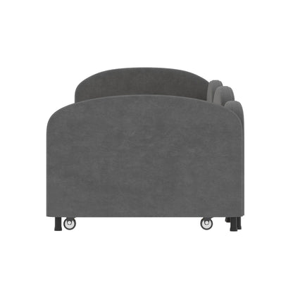 Modern Twin Size Upholstered Daybed With Additional Bed Frame - Dark Gray