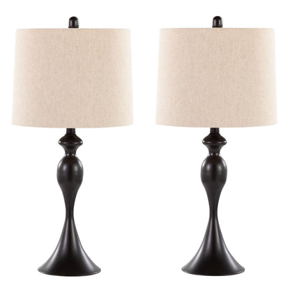 Ashland - Contemporary Table Lamp (Set of 2) - Oil Rubbed Bronze / Oatmeal
