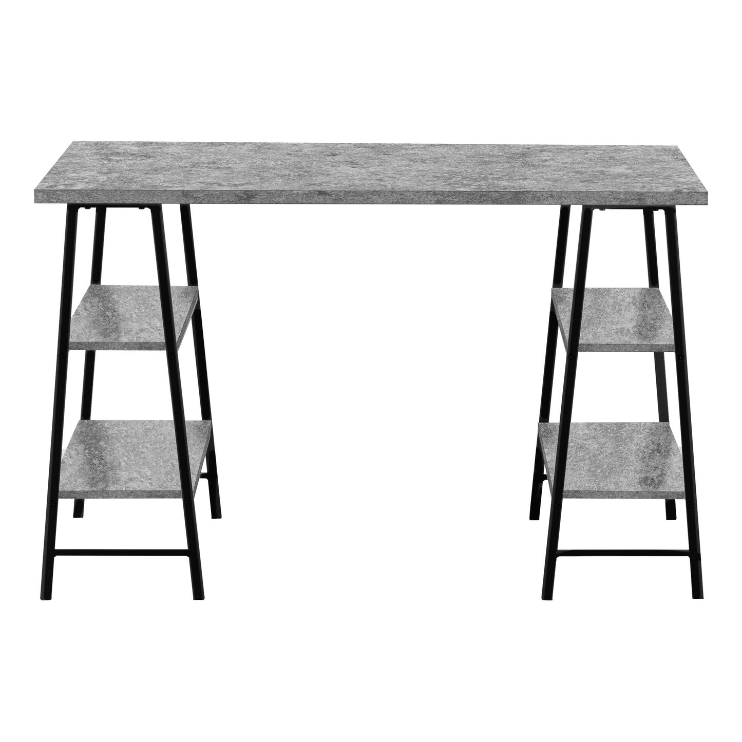 Computer Desk For Home Office, Laptop, Storage Shelves, Convenient Design - Gray