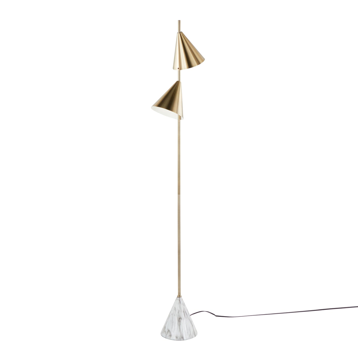 Cone - Glam Floor Lamp - Gold / White