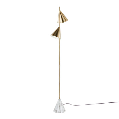 Cone - Glam Floor Lamp - Gold / White