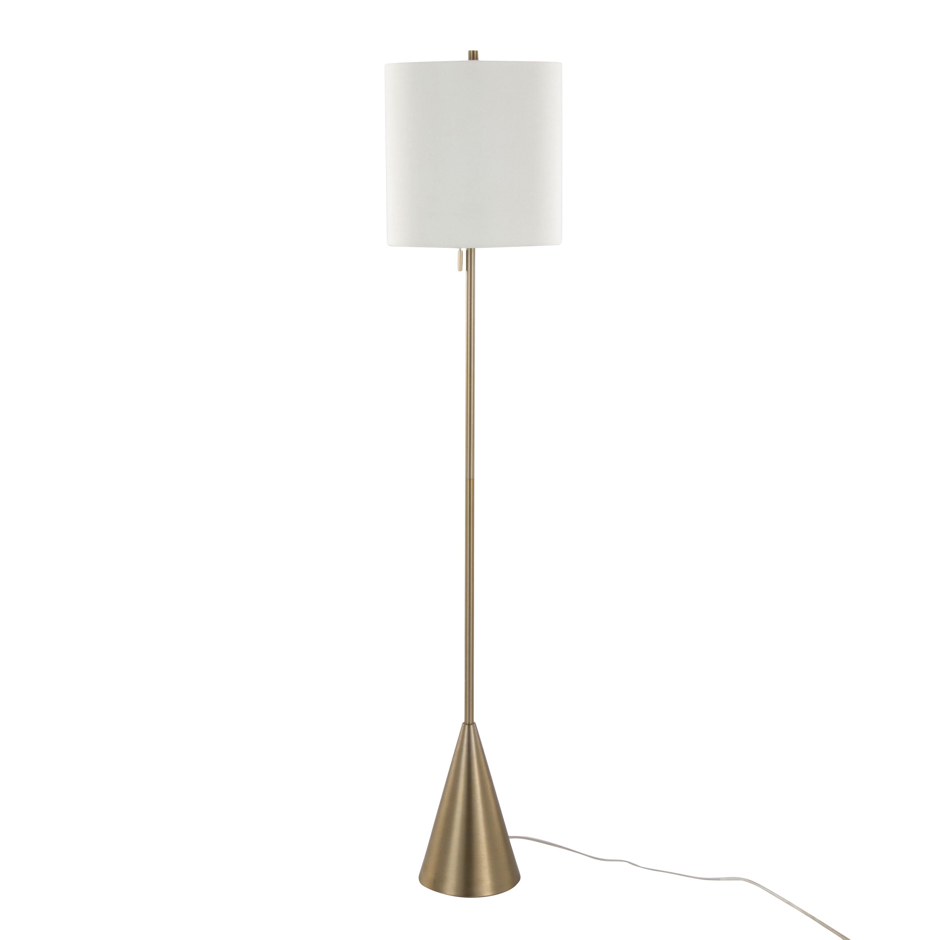Cone - Contemporary Floor Lamp - Gold / White