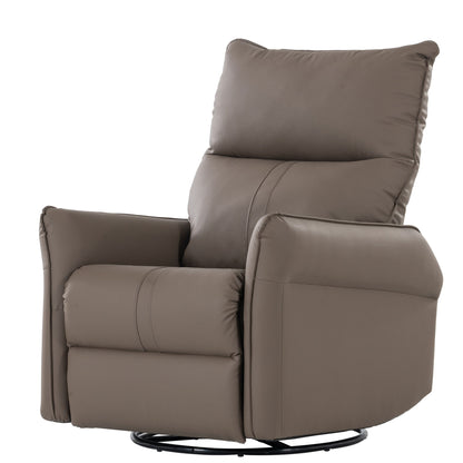 Rocking Recliner Chair, 360 Degree Swivel Nursery Rocking Chair, Glider Chair, Modern Small Rocking Swivel Recliner Chair For Bedroom, Living Room Chair Home Theater Seat, Side Pocket - Brown