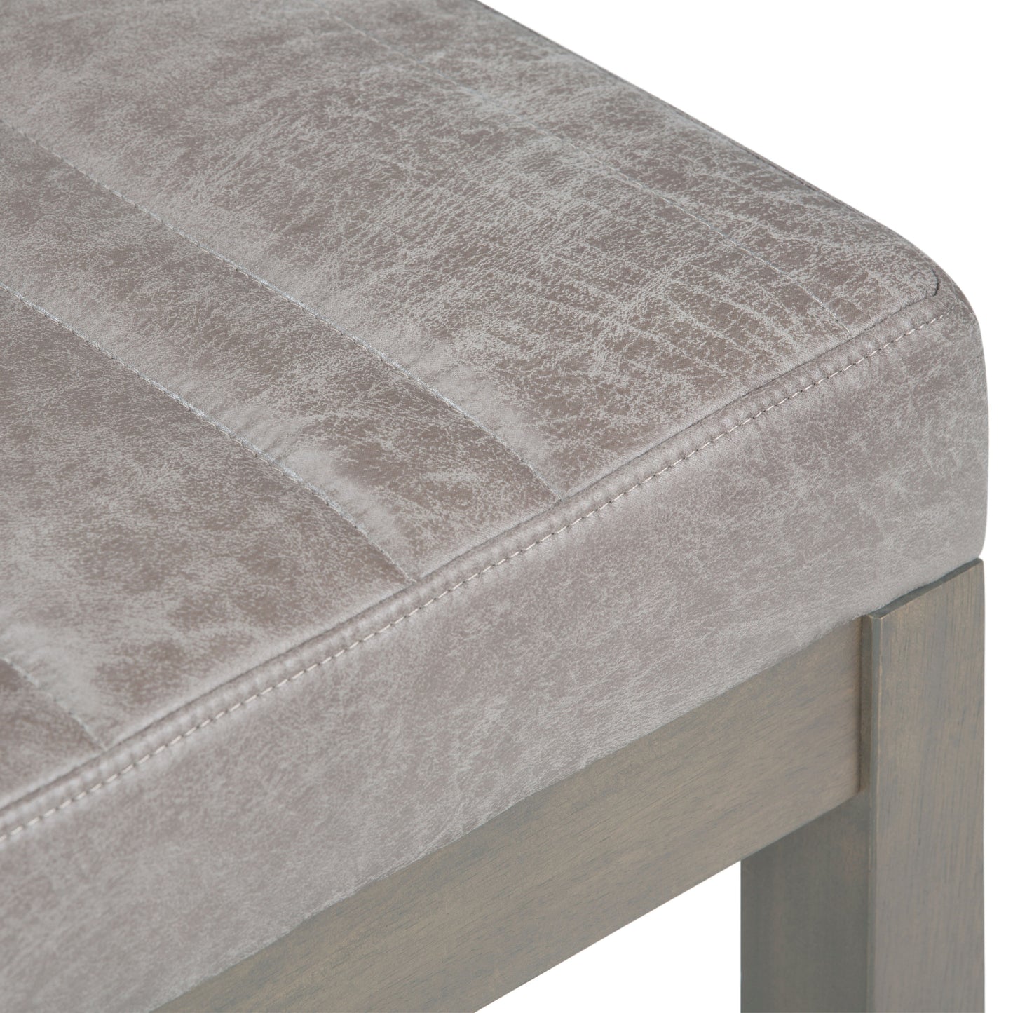 Casey - Ottoman Bench - Distressed Gray Taupe
