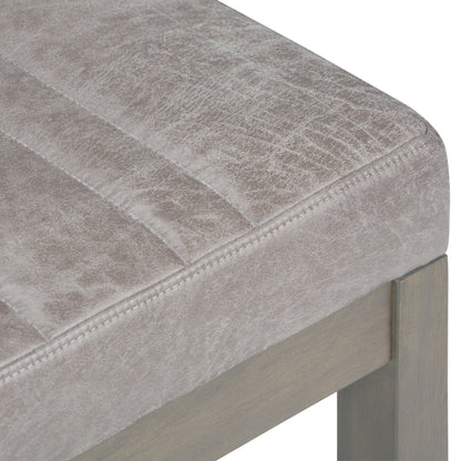 Casey - Ottoman Bench - Distressed Gray Taupe