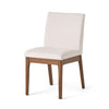 Contemporary Fabric Dining Chairs (Set of 2) - Light Beige / Walnut