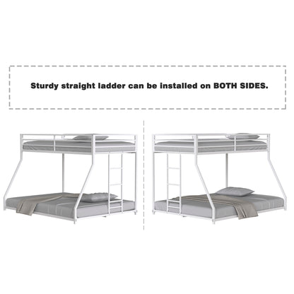 Adam - Twin Over Full Metal Bunk Bed - White